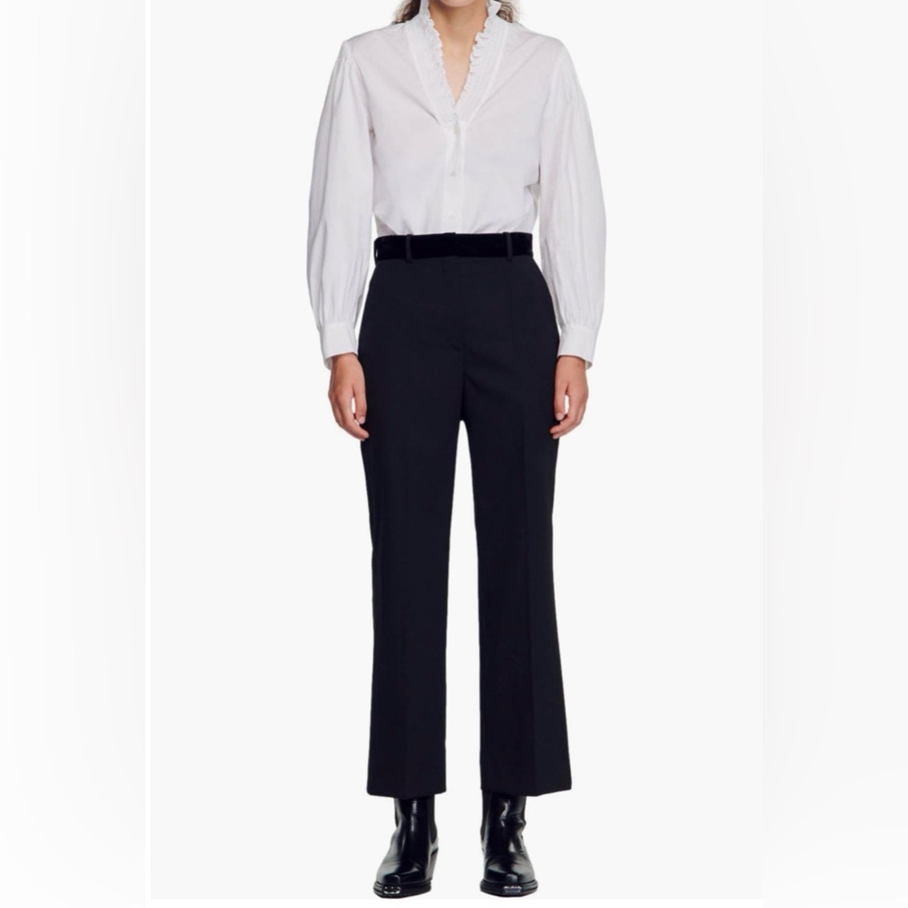 Sandro Poete high waste ankle wood-blend pants (0/34)